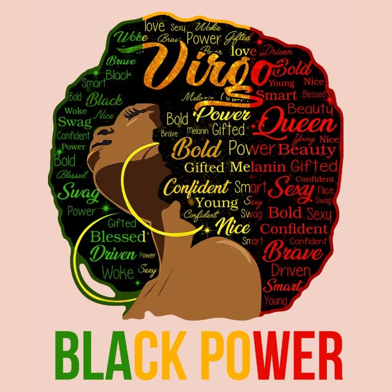 Afro Power Word Cloud Portrait
