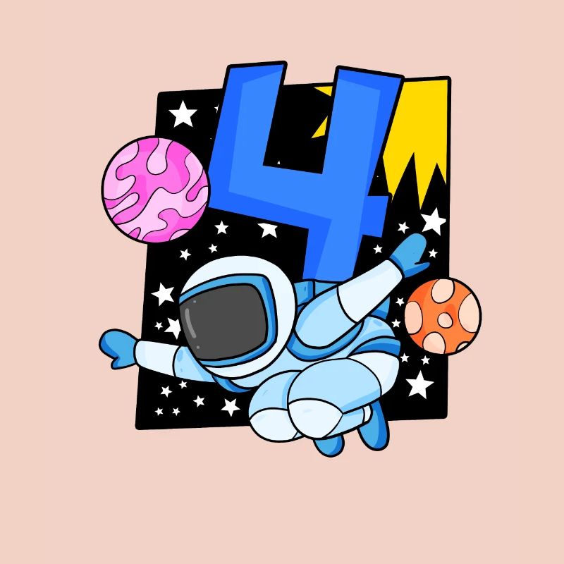 4e anniversaire 4 ans Espace jeune astronaute