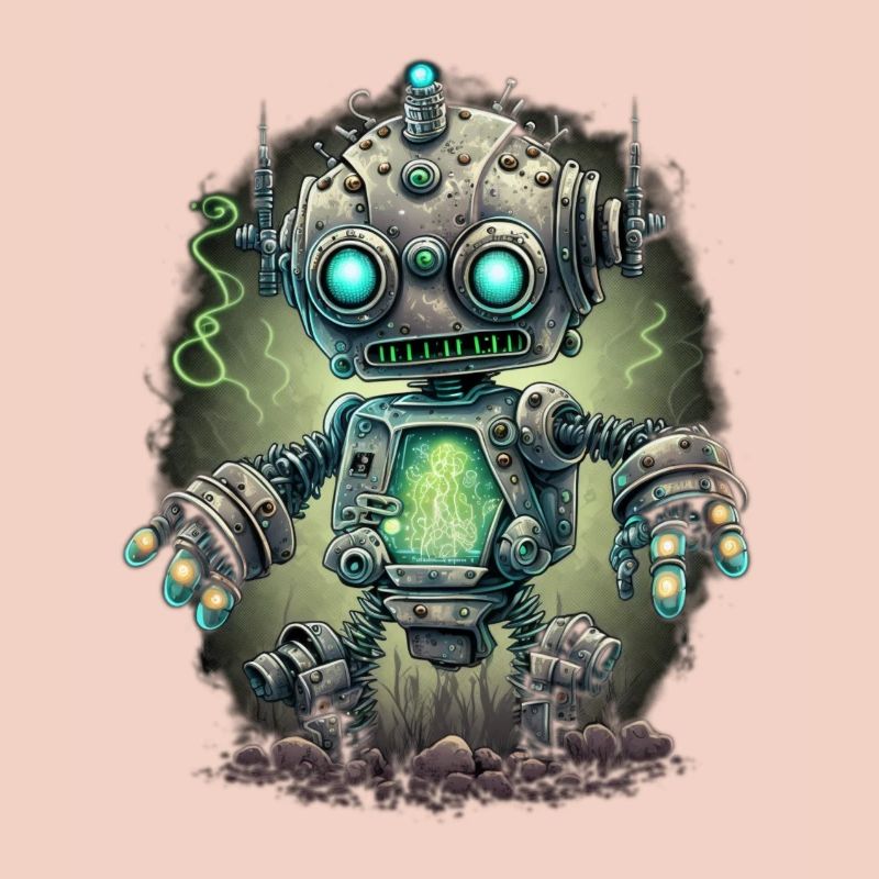 Neon Steampunk Roboter