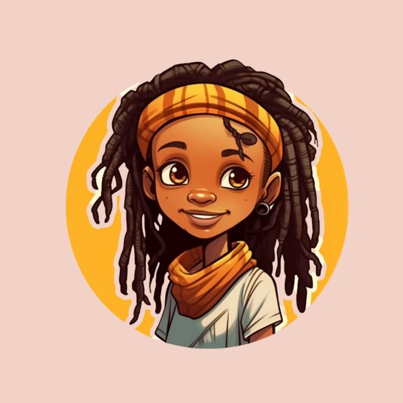 Style décontracté avec des dreadlocks avec un couvre-chef coloré