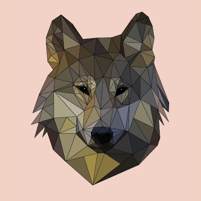 Polygon Wolf Triangular Mosaic Shapes Polyart