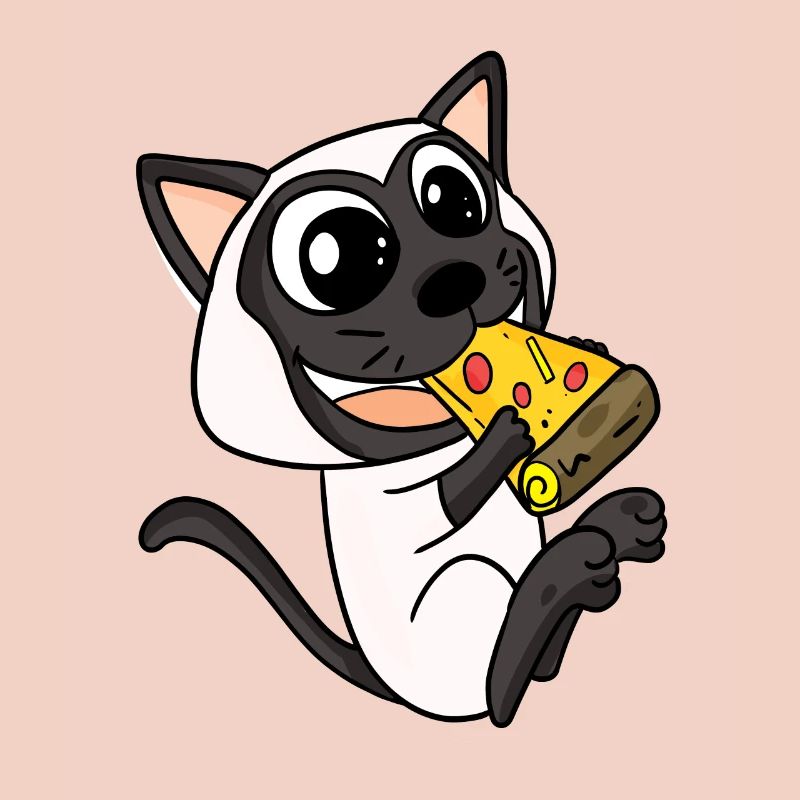 Siamese Cat Cat Pizza