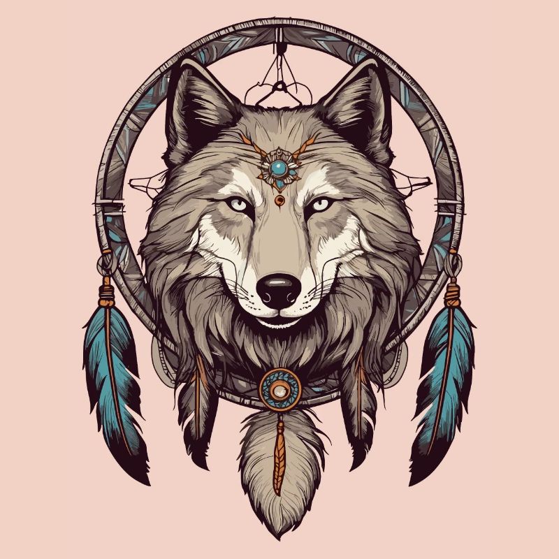 Traumfänger mit Wolf