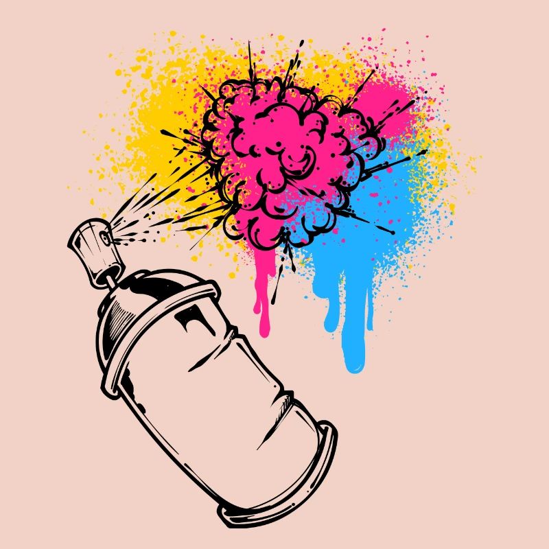 Graffiti Sprayer Spray Can Drawing Illustration