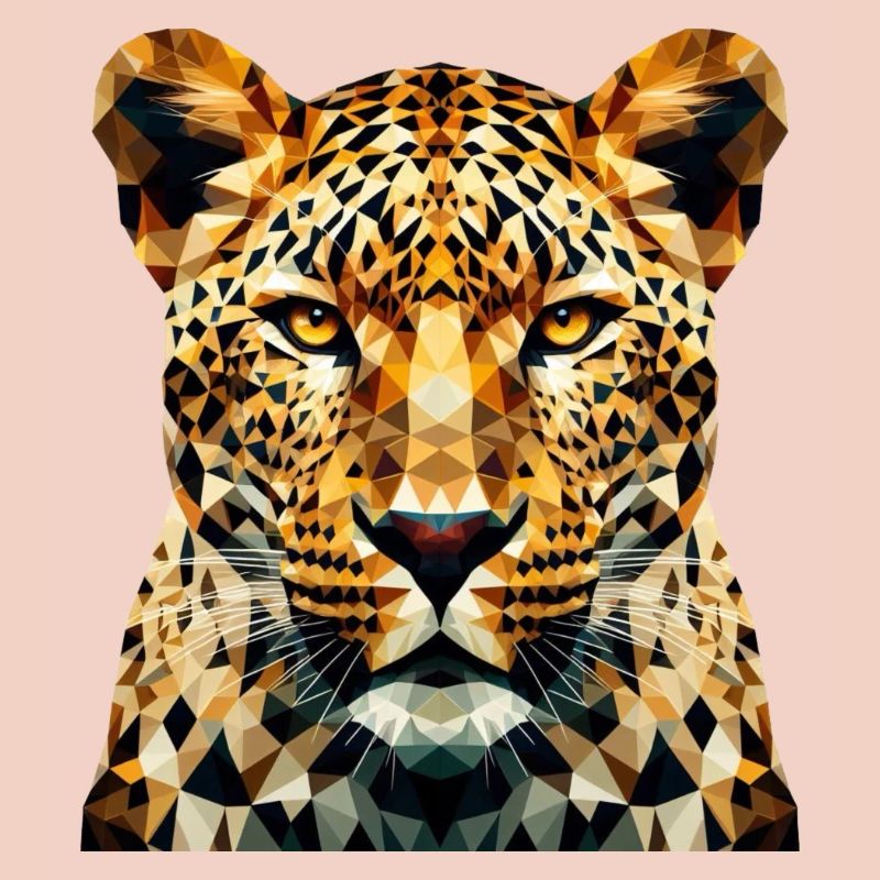Un léopard dans le style polygonal