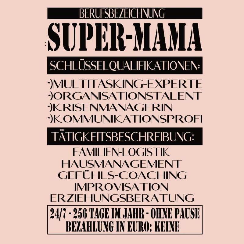 Super Mama – Description du poste avec humour