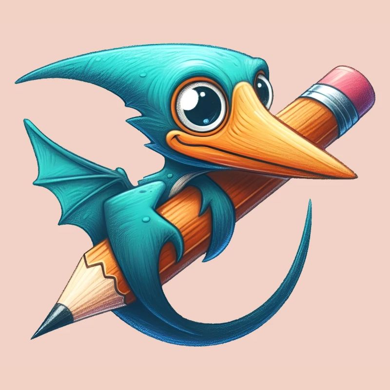 Crayon Ptérodactyle Kawaii Ptérosaure Dino