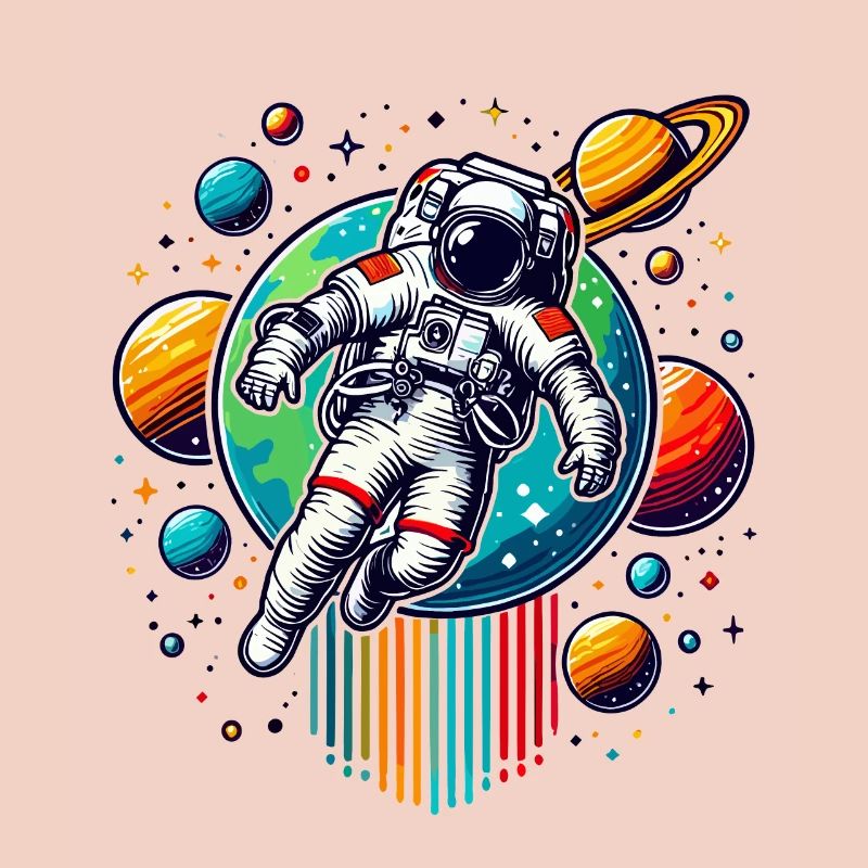 Astronautes rétro Space Planet Design