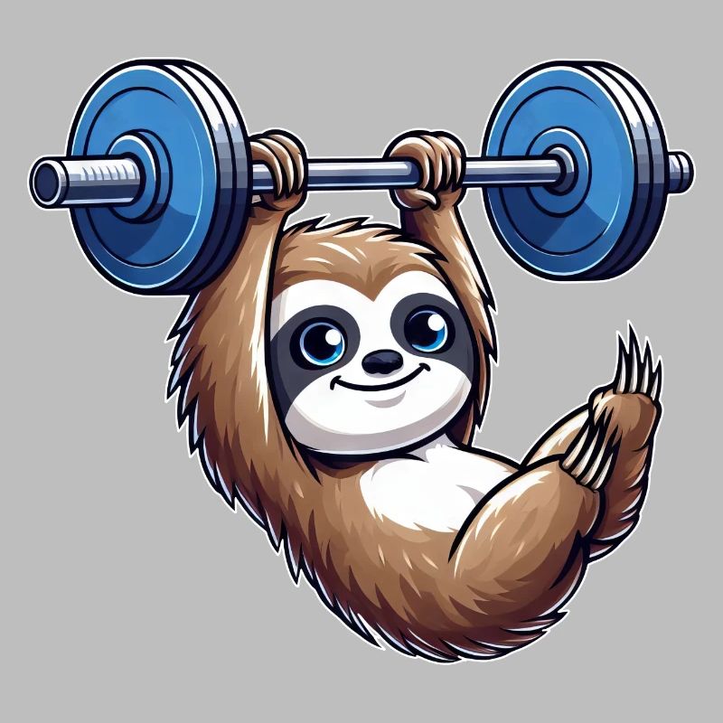 Sloth Dumbbell Pull-Up Workout Funny