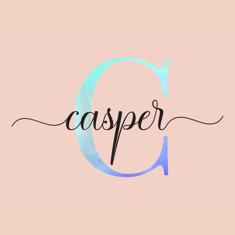 C| Monogramme | Nom | Casper | Aquarelle