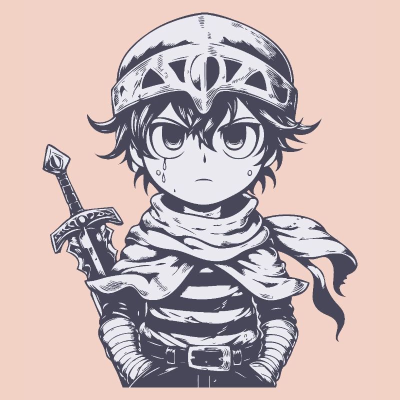 Petit chevalier de la forêt avec épée