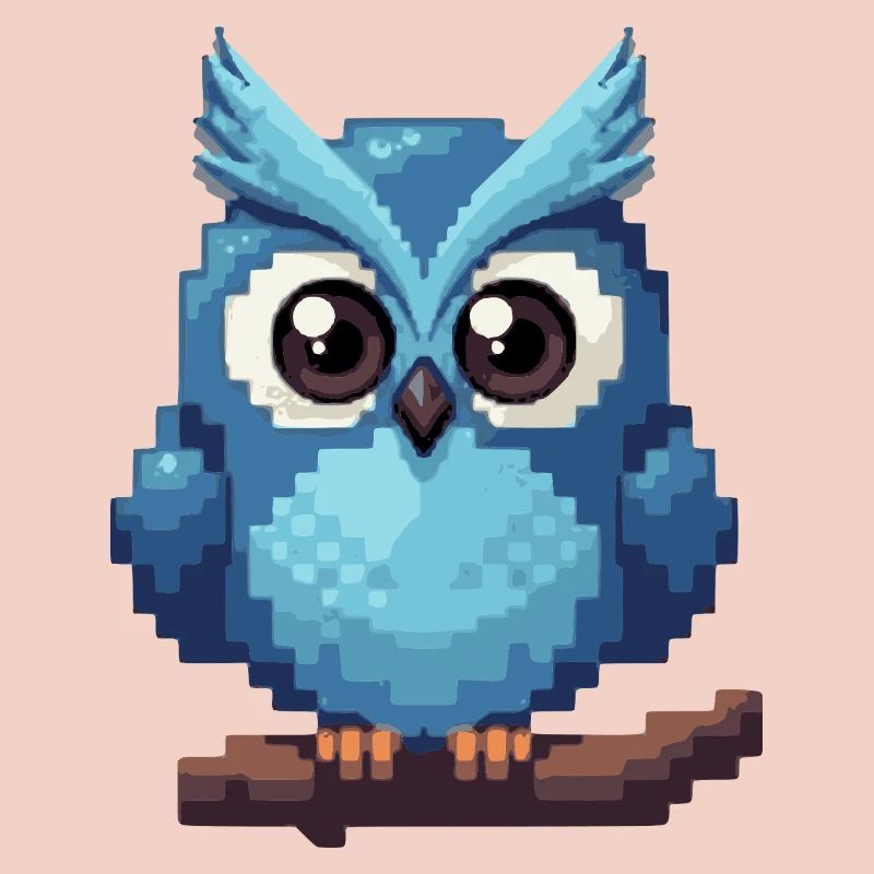 Pixel Eule – Retro 8-Bit Style