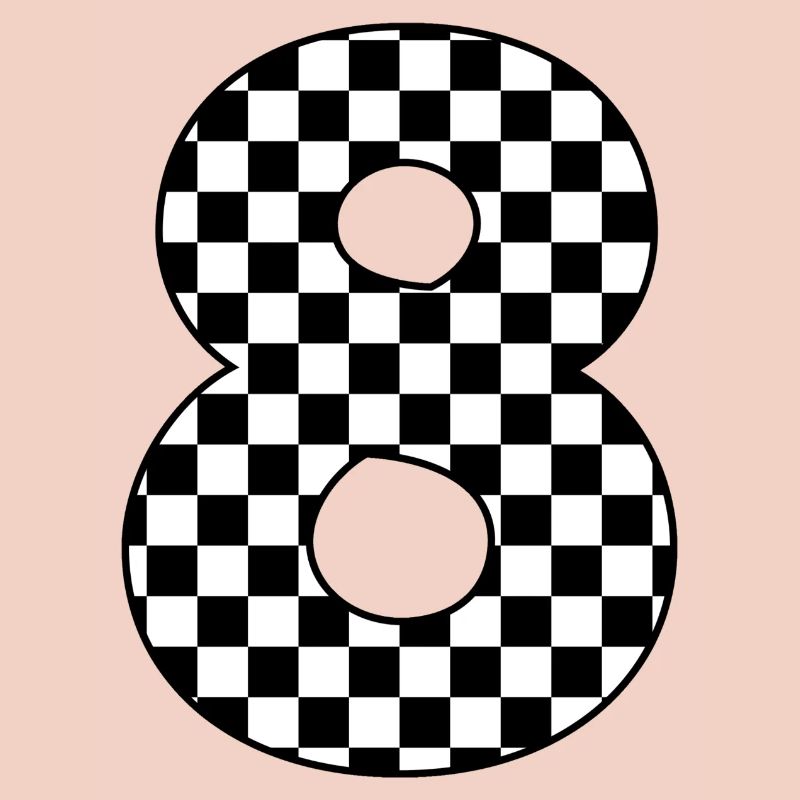 Numéro 8 à carreaux