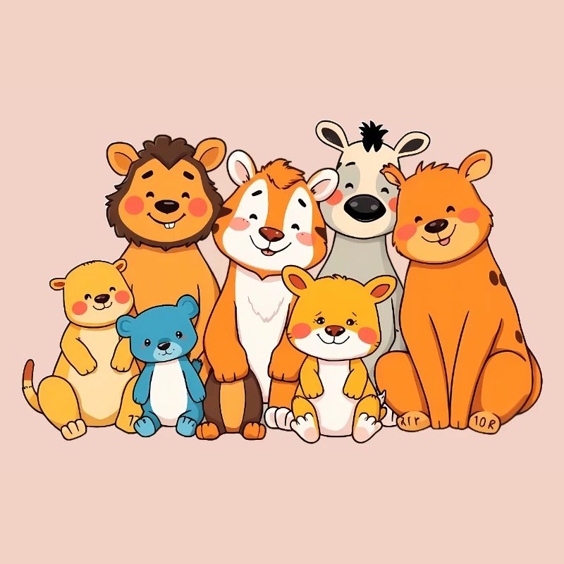 Conception ludique de bande dessinée de famille d’animaux