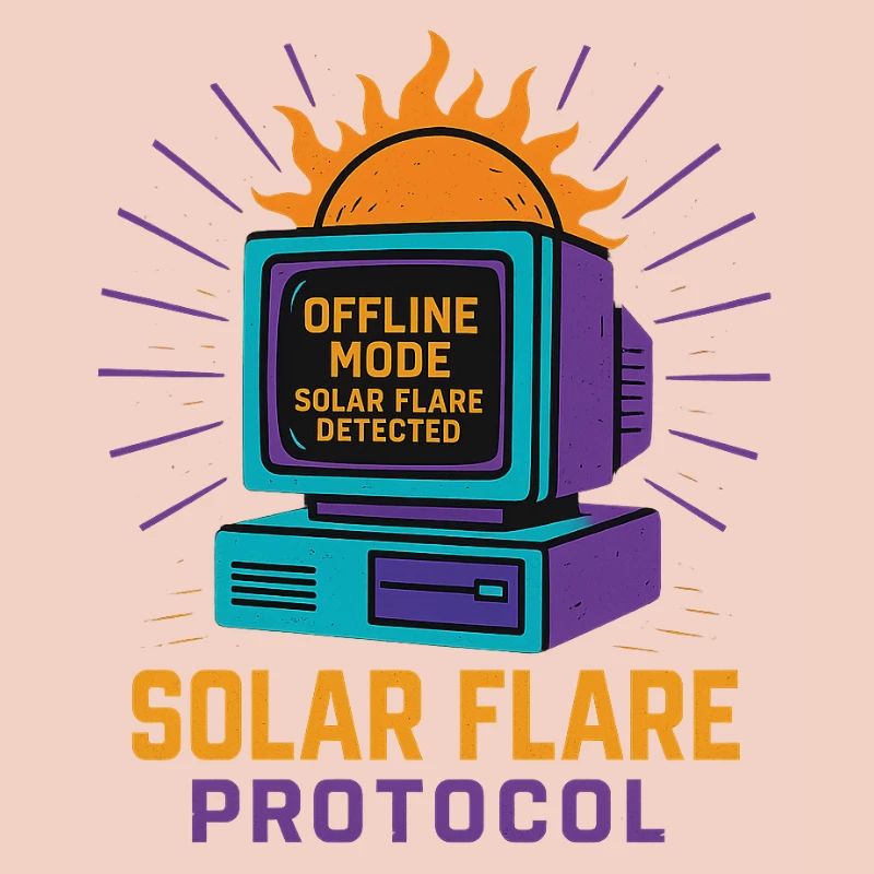 Retro Tech Solar Flare Protocol Tee