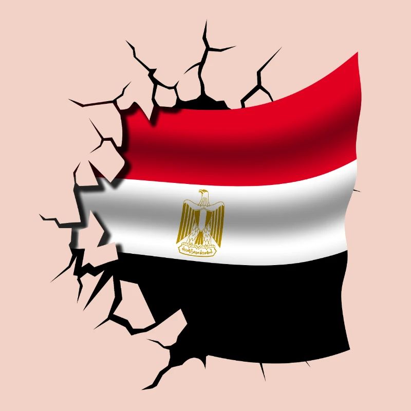 Drapeau de l’Égypte - Égypte - Drapeau Broken Design