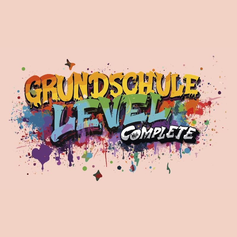 Grundschule Level Complete Graffiti Abschlussshirt