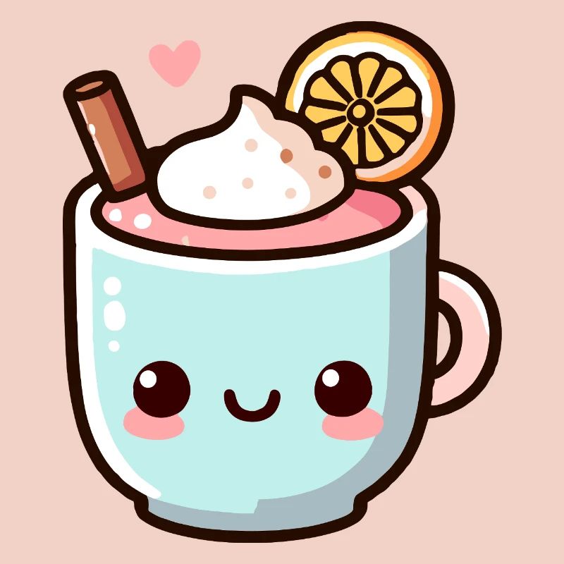 Conception de tasse à café mignonne aux agrumes