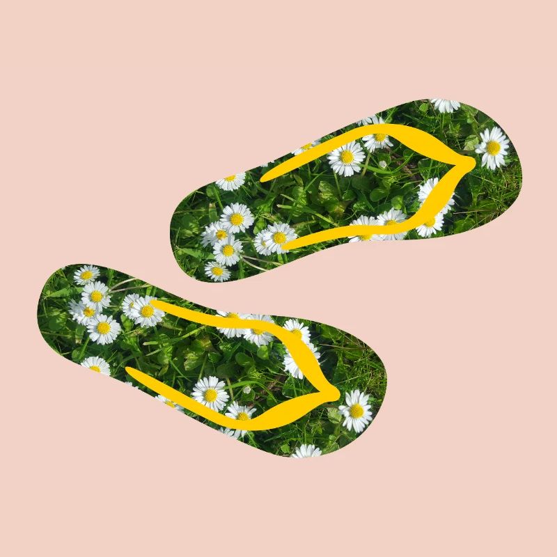 Latschen Gänseblümchen Flip Flops Camping Rasen