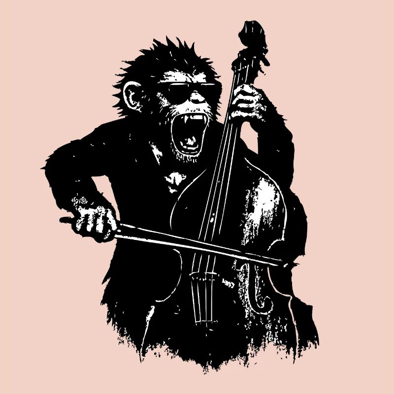 Singe sauvage au violoncelle