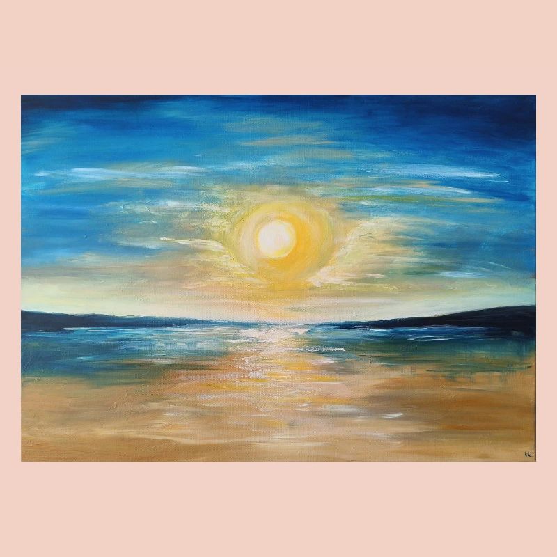 Reflet du coucher de soleil sur les eaux calmes