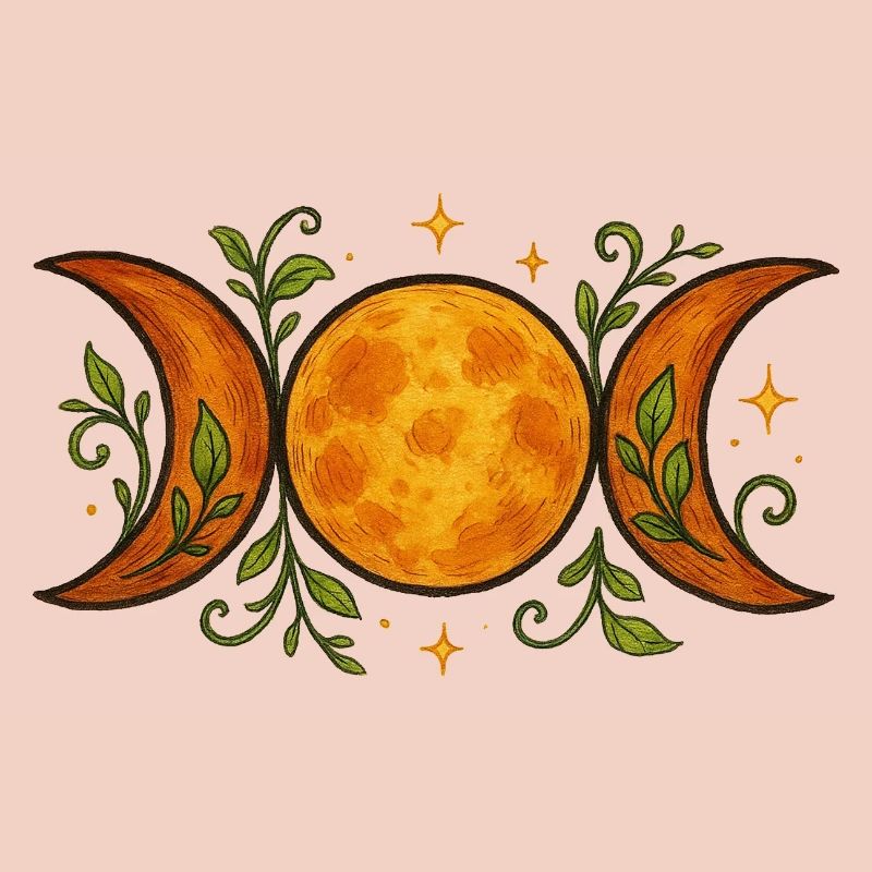 Celestial Lunar Phases with Botanical Accents