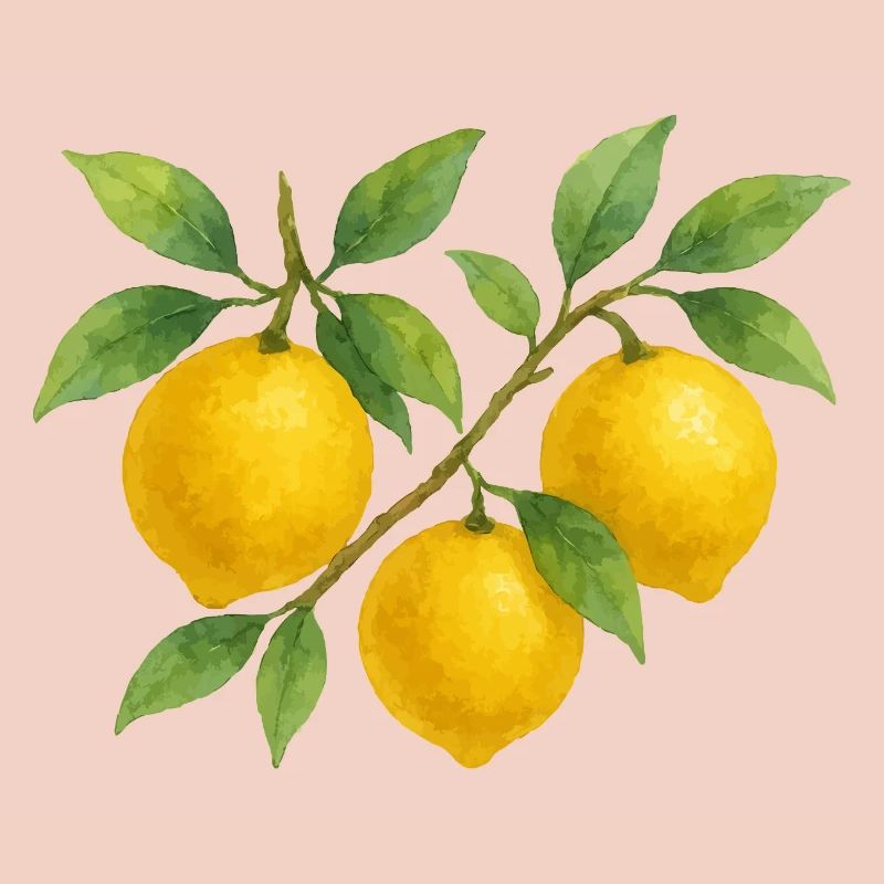 Branche de citron aquarelle design