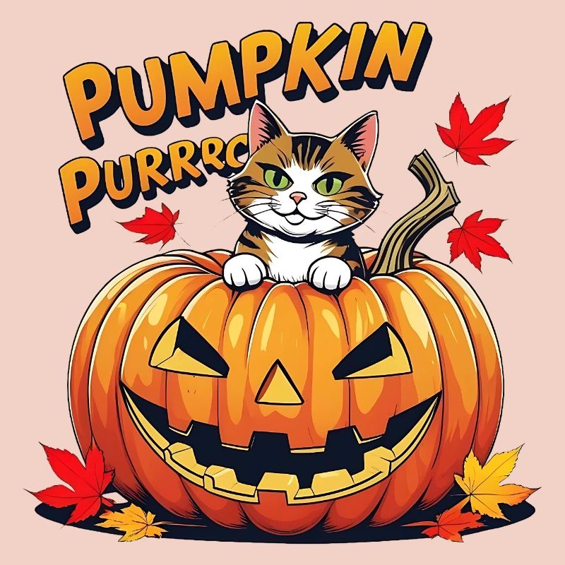 Conception de citrouille d’Halloween pour chat