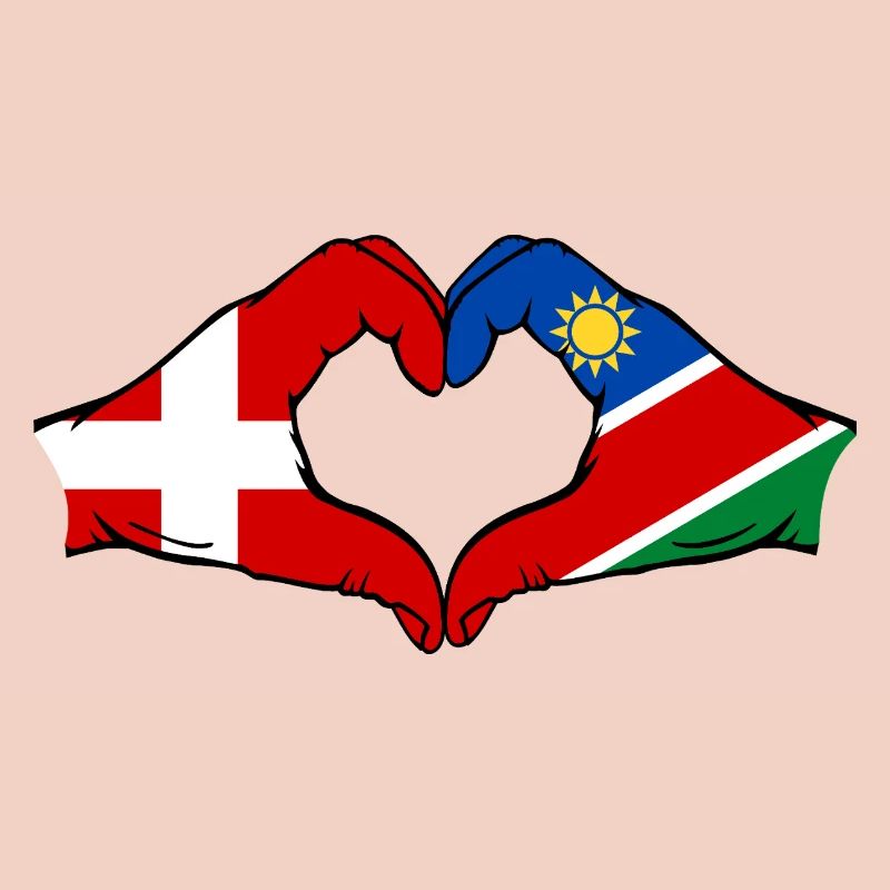 Denmark Namibia Flag Heart