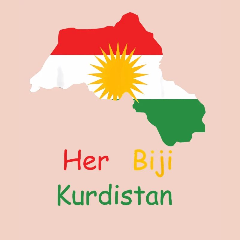 Drapeau du Kurdistan avec soleil kurde