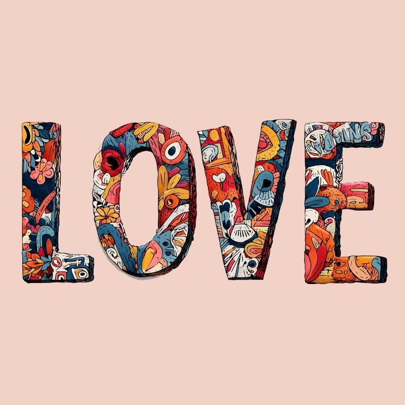 Conception créative de graffitis LOVE