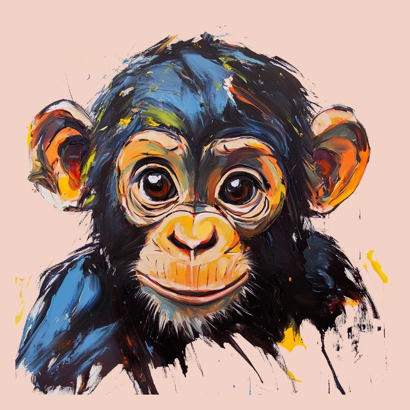 Conception d’art expressive de portrait de bébé singe