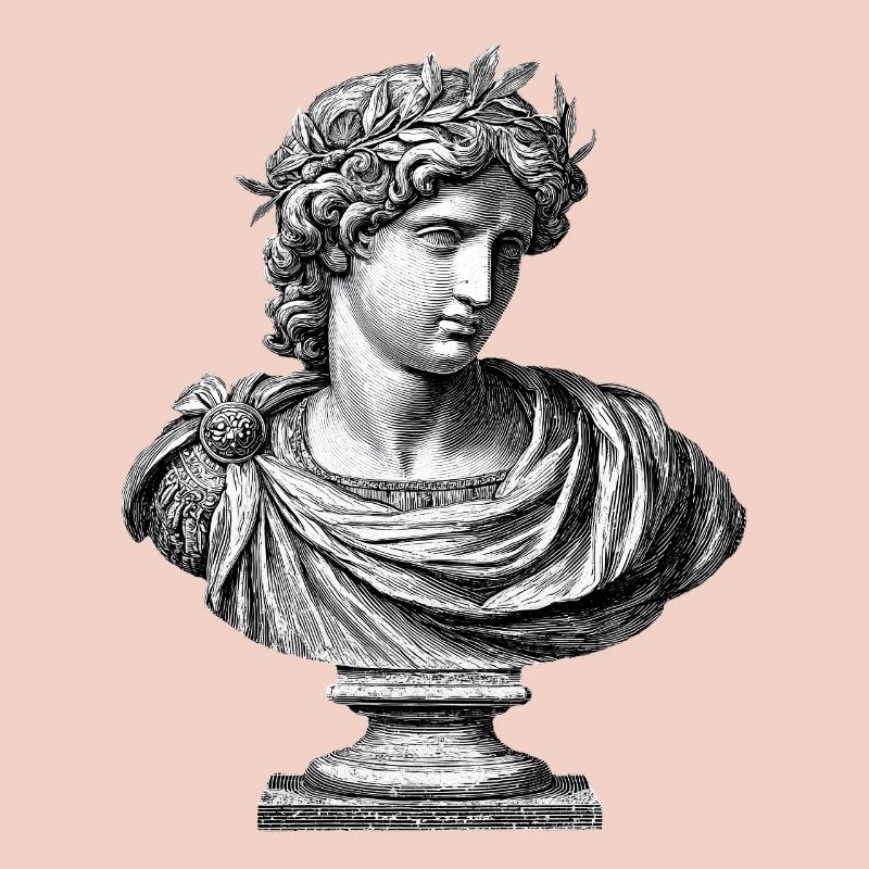 Buste antique Apollon - Gravure classique
