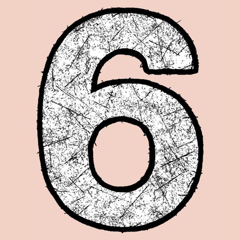 Six digits with scratch texture