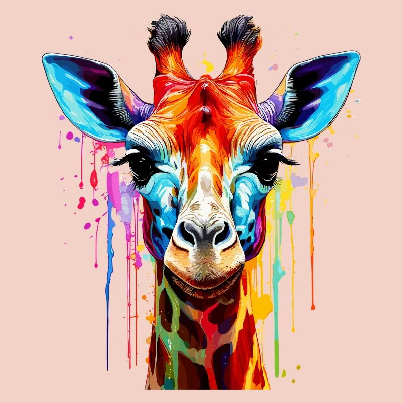 Explosion de couleurs vibrantes de girafe