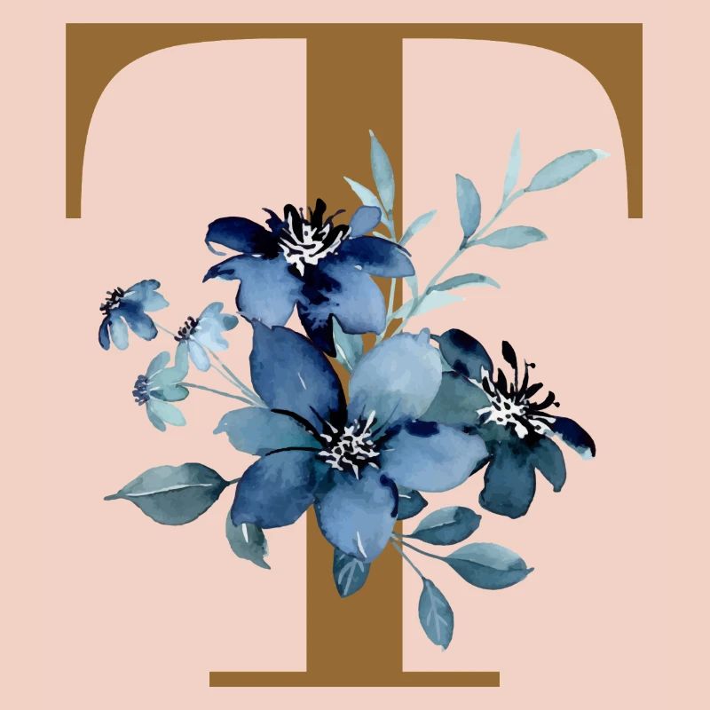 Fleur Bleue Monogramme T