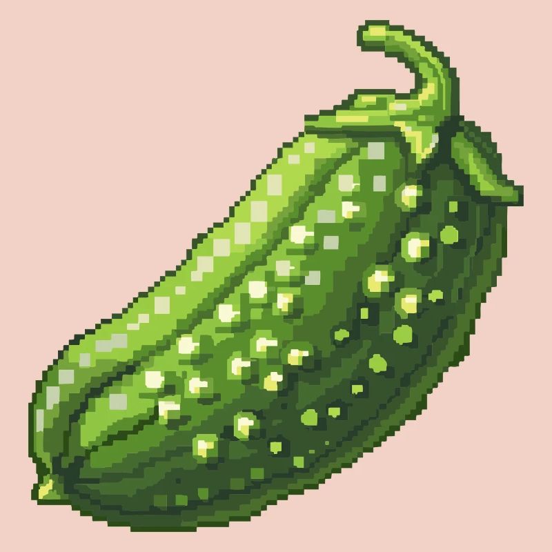 Pixel Concombre Vert Rétro