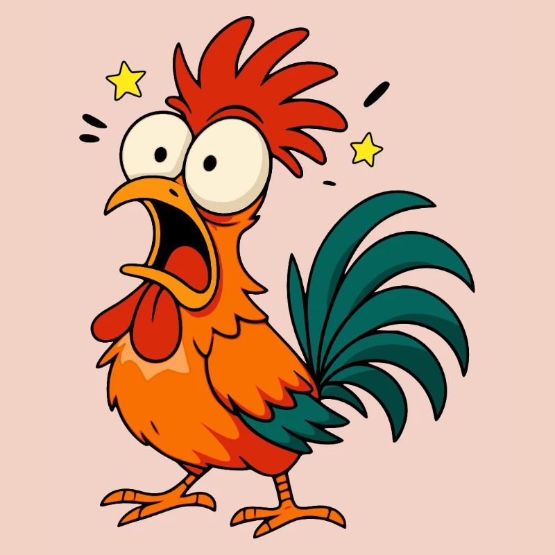 Crazy Rooster - Conception de mèmes de dessin animé de poulet drôle