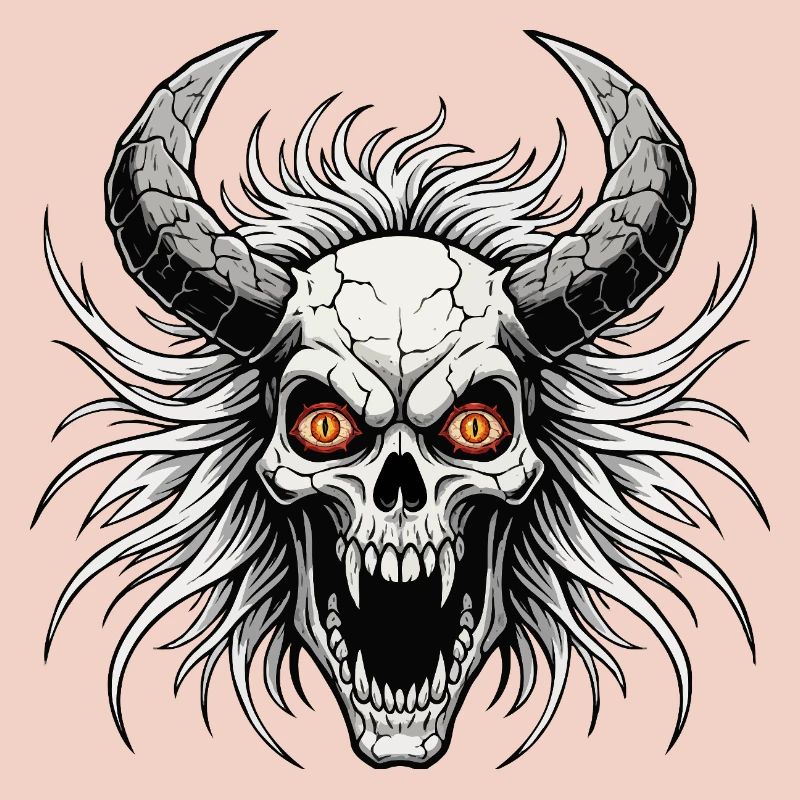Devil skull with horns