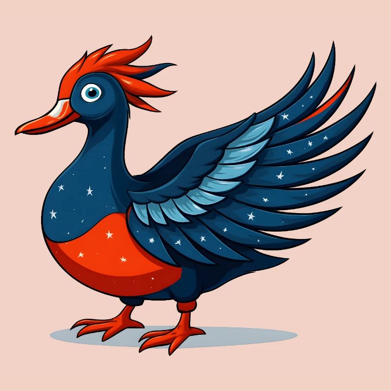 Winged blue star eagle