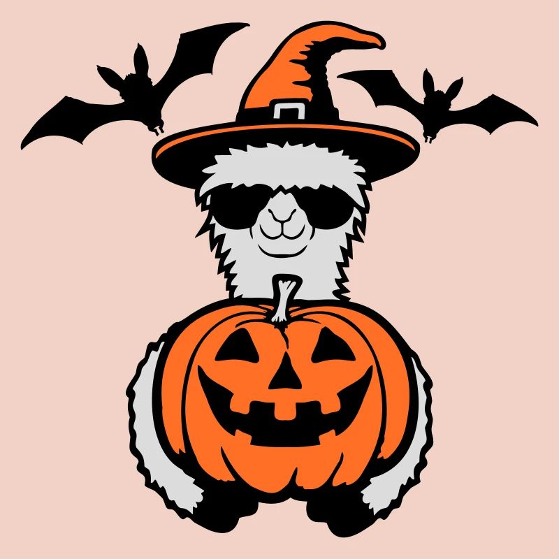 Lama Cool Halloween Pumpkin Sunglasses Witch Hat