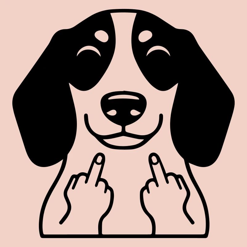 Cheeky dachshund shows middle finger – Funny comic