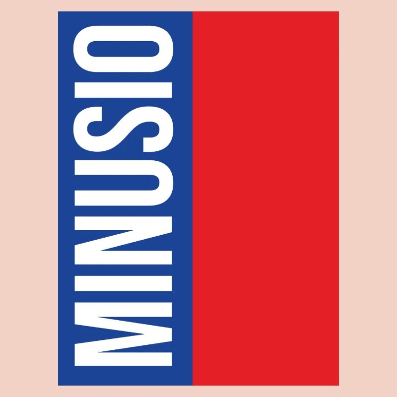 Minusio Typographie Verticale Bleu Rouge