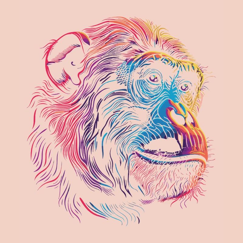 Neon Psychedelic Monkey