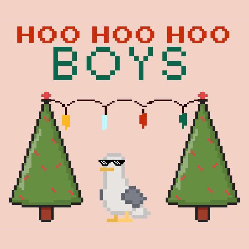 Pixel Seemöwe Weihnachts Boys