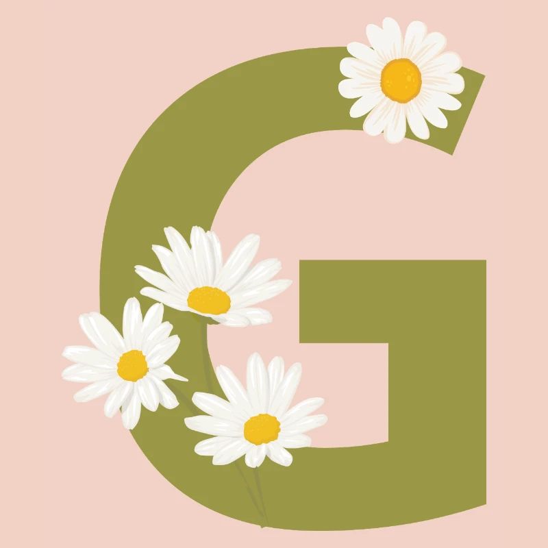 Buchstabe g grüne Gänseblümchen