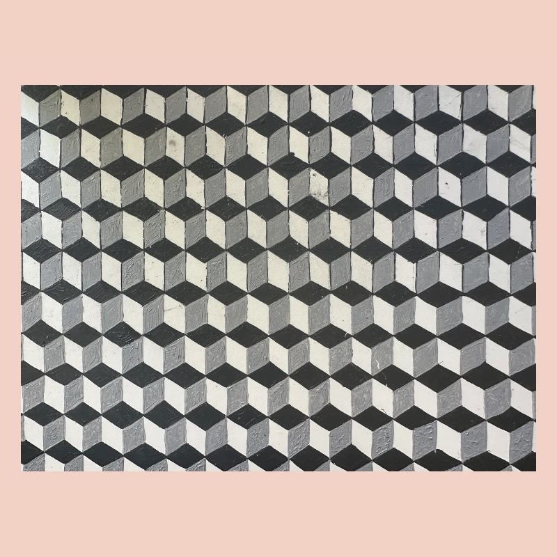 Three-dimensional cubes grayscale