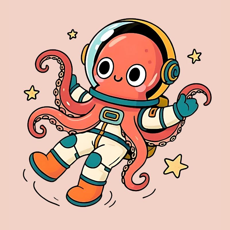 Pieuvre Astronaute Spatiale