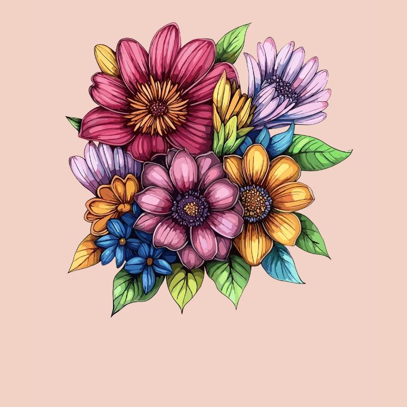 Explosion de couleurs du tourbillon de fleurs
