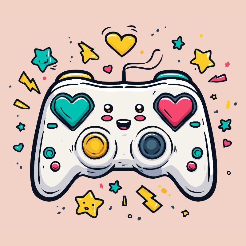 Heart Controller Neon Game Design